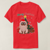 Himalayan Cat Christmas Tree Snow Flakes Xmas Pres T-Shirt (Design vorne)