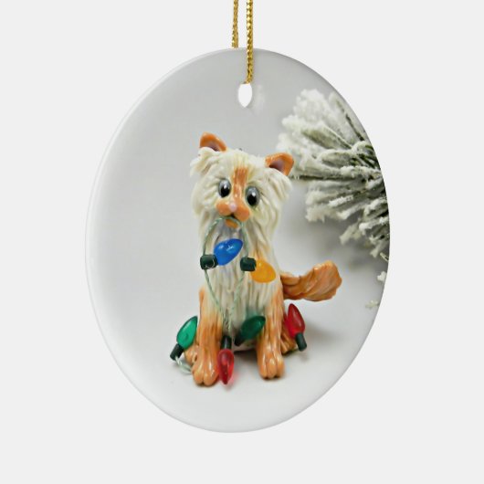 Himalayan Cat Flame Point Keramik Ornament (Rechts)