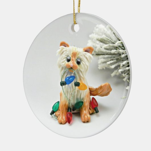 Himalayan Cat Flame Point Keramik Ornament (Links)