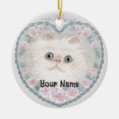 Himalayan Cat Heart Keramik Ornament (Vorne)