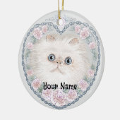 Himalayan Cat Heart Keramik Ornament (Links)