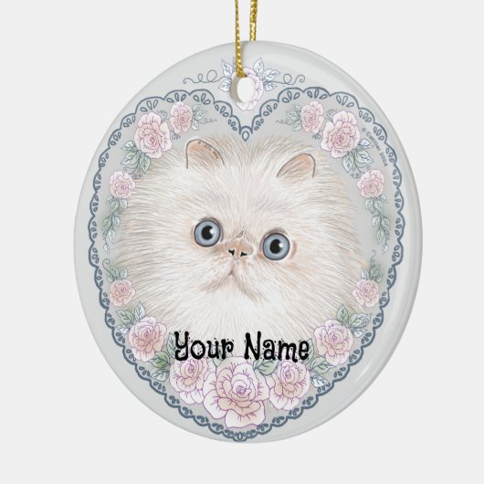 Himalayan Cat Heart Keramik Ornament (Links)
