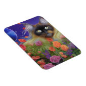 Himalayan Cat in Blume Magnet (Rechte Seite)