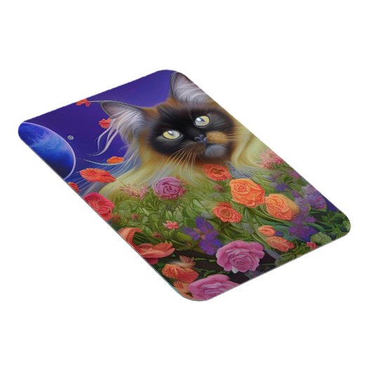Himalayan Cat in Blume Magnet (Rechte Seite)