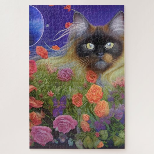 Himalayan Cat in Blume Puzzle (Vertikal)