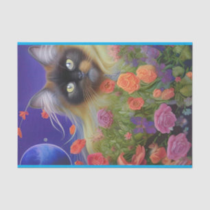 Himalayan Cat in Blume Seidenpapier