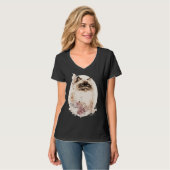 Himalayan Cat Japanese Cherry Blossom Sakura T-Shirt (Vorderseite Vollansicht)