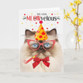Himalayan Cat MEOWvelous Birthday Karte (Gelbe Blume)