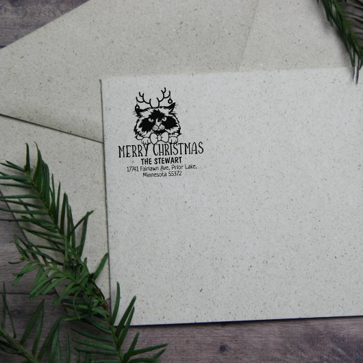 Himalayan Cat Rücksendeadresse Weihnachten Gummistempel