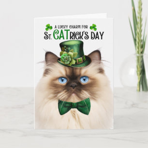 Himalayan Cat St CATrick's Day Lucky Charm Feiertagskarte