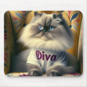 Himalayan Diva Cat auf einem Stuhl Mousepad (Vorne)