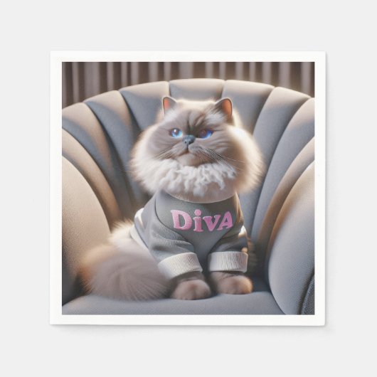 Himalayan Diva Cat Serviette (Vorderseite)