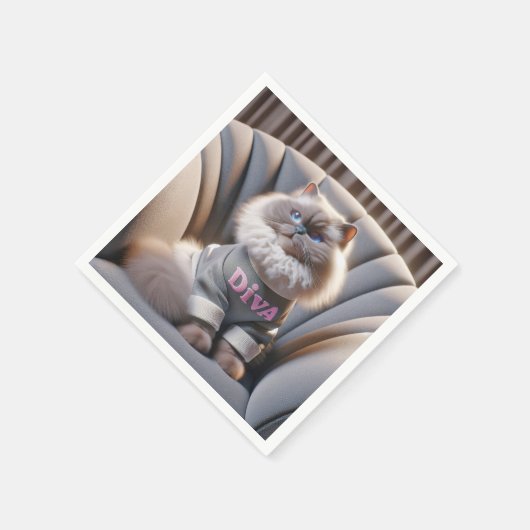 Himalayan Diva Cat Serviette (Ecke)