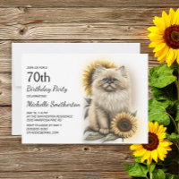Himalayan Kitten Cat Sonnenblumen 70. Geburtstag