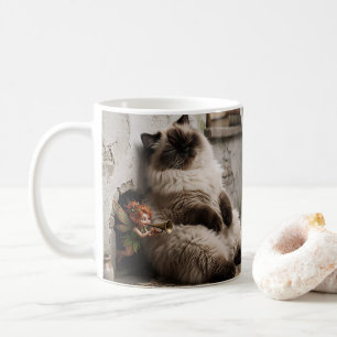 Himalayan-Kitty und Pixie werden überrascht Kaffeetasse