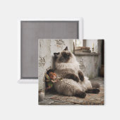 Himalayan-Kitty und Pixie werden überrascht Magnet (Vorderseite/Rückseite)