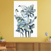 Himalayan Persian Blue Poppies Watercolor Leinwanddruck (Insitu (Wohnzimmer))