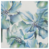 Himalayan Persian Blue Poppies Watercolor Stoff (Nahaufnahme)