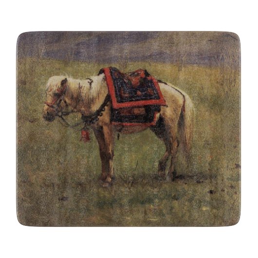 Himalayan Pony (Kleines Pferd) (Vasily Vereshchagi Schneidebrett (Vorderseite)