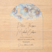 Himalayan Poppy Blue Elegant Acrylic Wedding Acryleinladungen (Vorderseite)