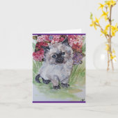 Himalayan Ragdoll Kitten Karte (Gelbe Blume)