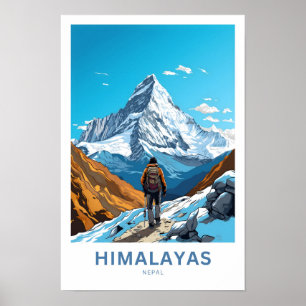 Himalayas Nepal Travel Print Poster