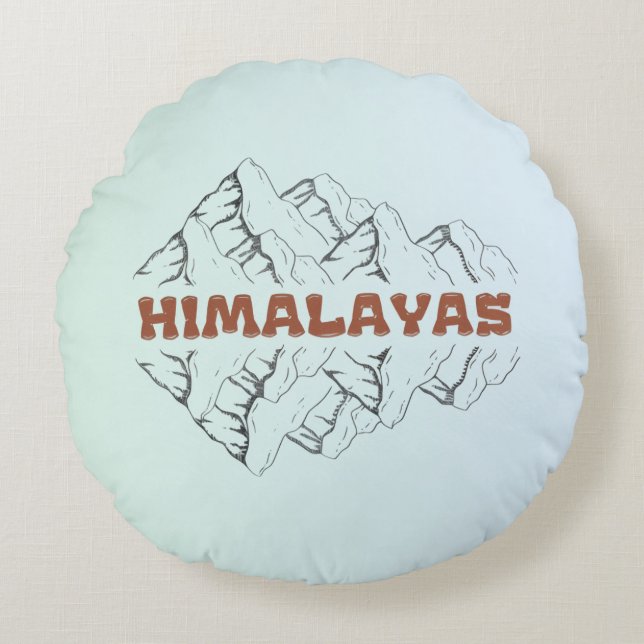 Himalayas Rundes Kissen (Vorderseite)
