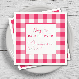 Himbeer1 Gingham Baby Shower Serviette