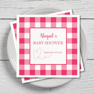 Himbeer1 Gingham Baby Shower  Serviette