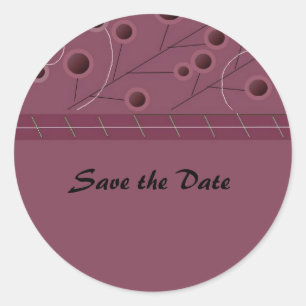 Himbeer-Blumen-Save-the-Date-Aufkleber Runder Aufkleber
