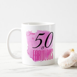 Himbeer-Farbspritzer-Design 50 & Wunderbar Party Kaffeetasse