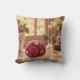 Himbeer-Filz-Schnecken-Cozy-Blumenhütte Kissen