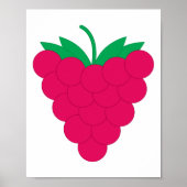 Himbeer-Frucht-Beere Rosa Poster (Vorne)