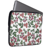Himbeer-Frucht-Blätter-Illustrationsmuster Laptopschutzhülle (Vorne Rechts)