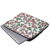 Himbeer-Frucht-Blätter-Illustrationsmuster Laptopschutzhülle (Vorne Knopf)