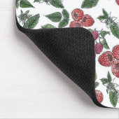 Himbeer-Frucht-Blätter-Illustrationsmuster Mousepad (Ecke)
