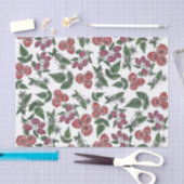Himbeer-Frucht-Blätter-Illustrationsmuster Seidenpapier (Handwerk)