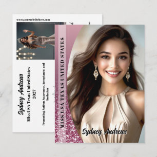 Himbeer-Glanz-Pageant-Werbe-Foto-Postkarte Postkarte