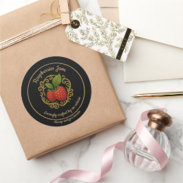 Himbeer-Glückseligkeit – Artisan-Jam-Etikett Runder Aufkleber