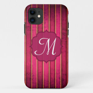 Himbeer-Gold-Streifen-Mod-Monogramm-IPHONE-5-Hülle Case-Mate iPhone Hülle