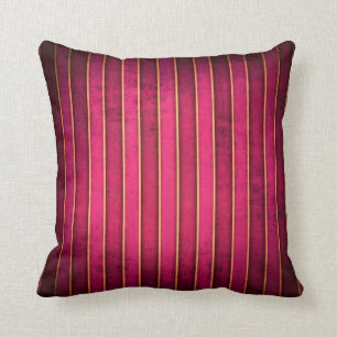 Himbeer-Gold-Streifen Moderne Wurf Couch Kissen