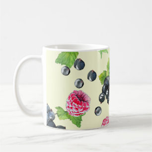 Himbeer-, Johannisbeer-Wasserfarbmuster Kaffeetasse