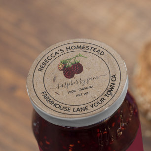Himbeer-Marmelade-Kraftpapier-Etiketten für Einmac Runder Aufkleber