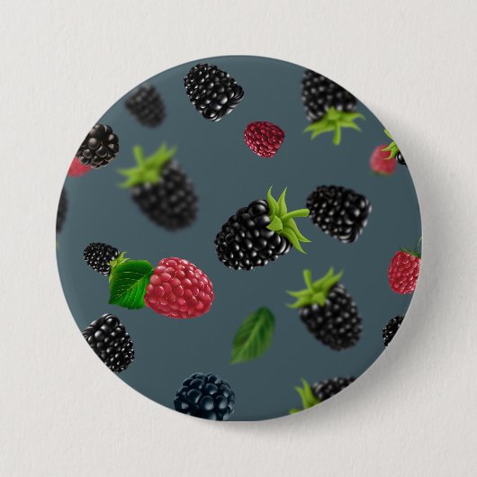 Himbeer-Muster 2 Button (Vorderseite)