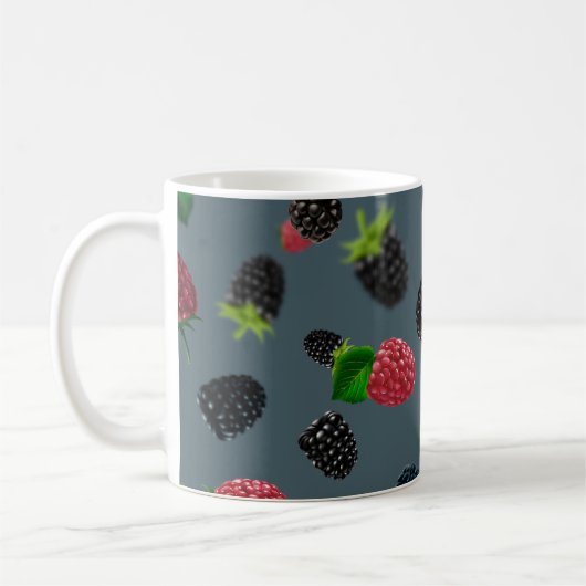 Himbeer-Muster 2 Kaffeetasse (Links)
