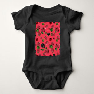 Himbeer-Muster Baby Strampler