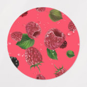 Himbeer-Muster Etiketten (Design 1)