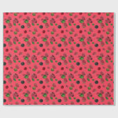 Himbeer-Muster Geschenkpapier (Flach)