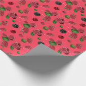 Himbeer-Muster Geschenkpapier (Ecke)