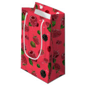 Himbeer-Muster Kleine Geschenktüte (Vorderseite Schrägansicht)